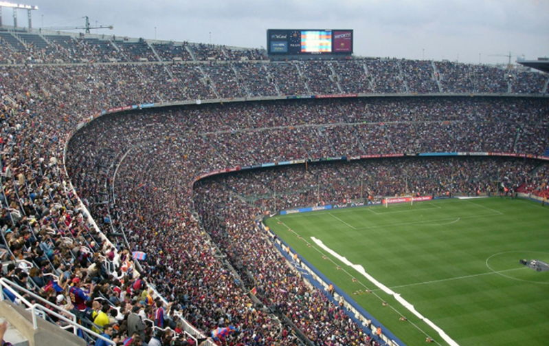packed open air american soccer stadium