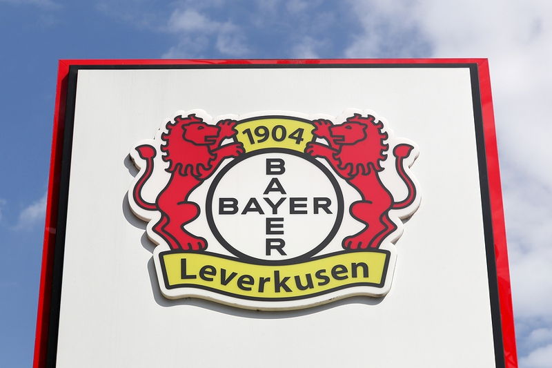 bayer leverkusen crest on large sign