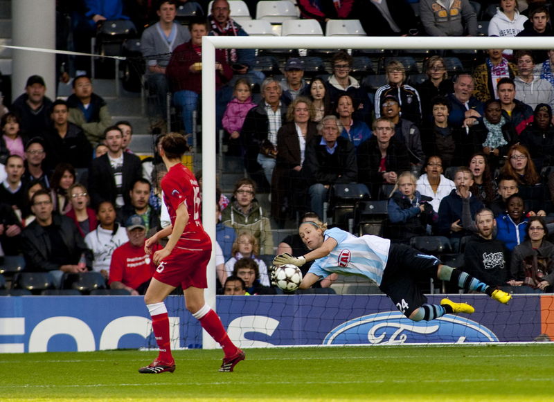 shot saved womens football match