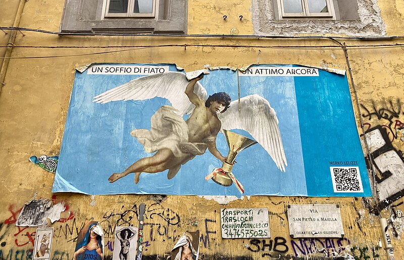 diego maradona mural poster in naples