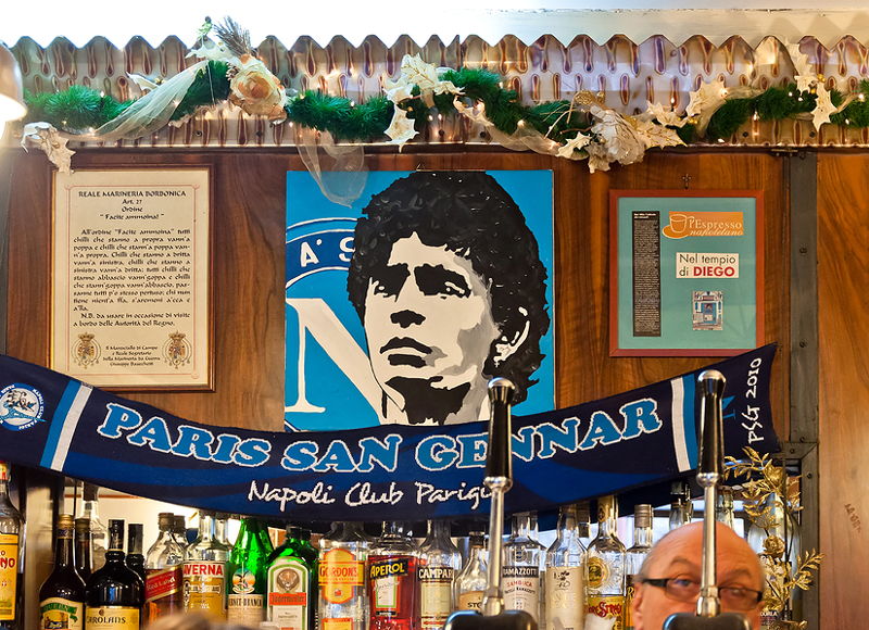 tribute to Maradona in typical bar