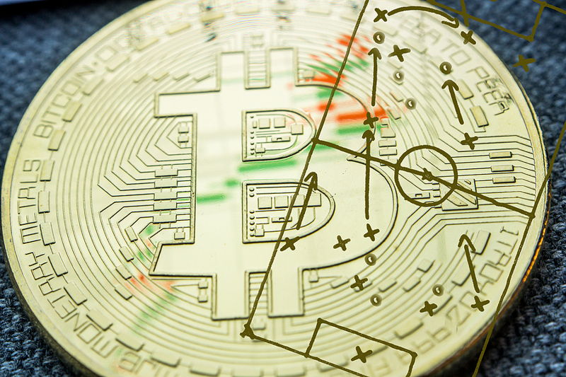 bitcoin with football pitch tactics overlaid