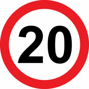 twenty speed limit type sign