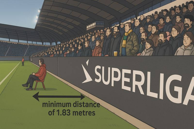 football pitch side advertising boards minimum distance shown
