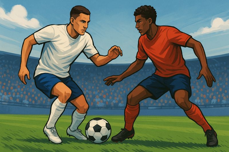 illustration players dribbling