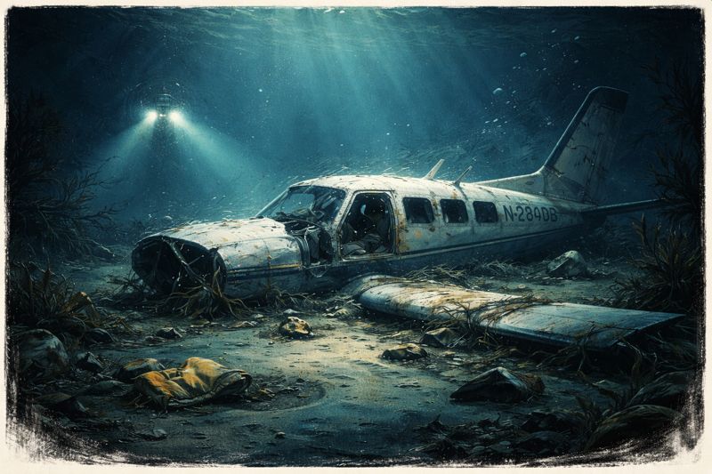 plane underwater after crashing