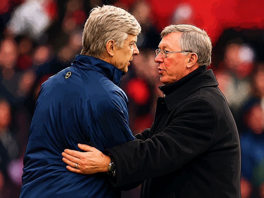 arsene wenger and alex ferguson share a handshake
